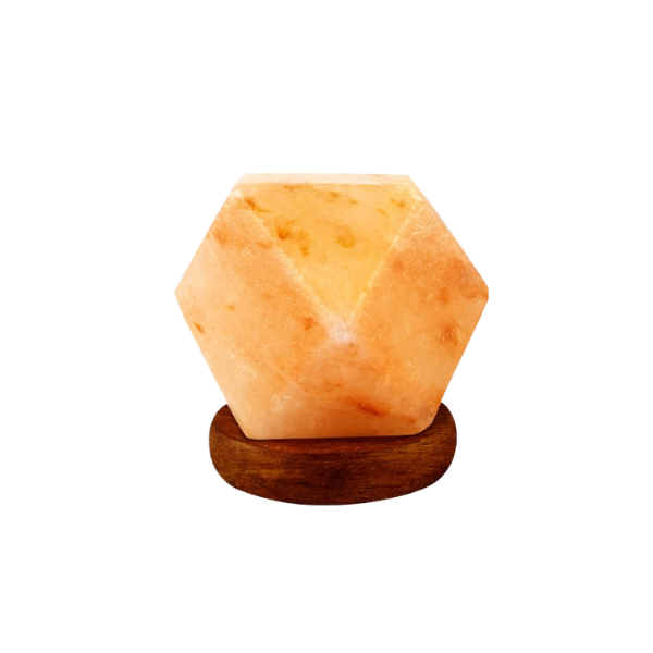 Diamond-cut USB Himalayan salt lamp with colour-changing LED light
