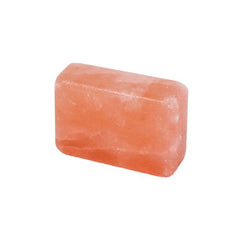 Rectangular Himalayan salt soap bar on a white background