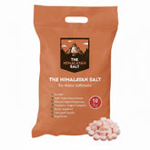10kg bag of The Himalayan Salt water softener salt tablets with a pile of tablets shown in front