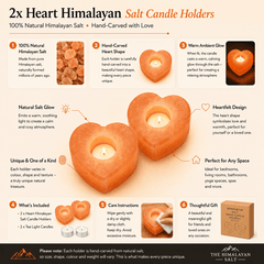 Heart Himalayan Salt Candle Holder (Set of 2) – infographic highlighting the product's key features