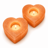 Heart Himalayan Salt Candle Holder (Set of 2) – studio product photo on a plain white background