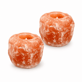 Natural Pink Himalayan Salt Candle Holder (Set of 2) – studio product photo on a plain white background