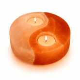 Yin Yang Himalayan Salt Candle Holder – studio product photo on a plain white background