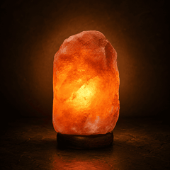 Himalayan Salt Lamp (3-5kg) – studio photo lit against a dark background