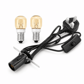 Himalayan Salt Lamp Cable with 2 Bulbs – studio product photo on a plain white background