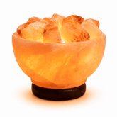 Fire Bowl Himalayan Salt Lamp with Chunks – studio product photo on a plain white background