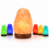 Natural Himalayan Salt Lamp (USB Multi-Colour) – studio product photo on a plain white background