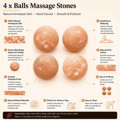 Himalayan Salt Massage Balls (Set of 4) – infographic highlighting the product's key features