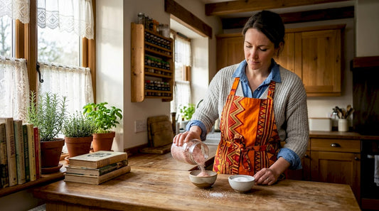 Woman switching table salt for Himalayan