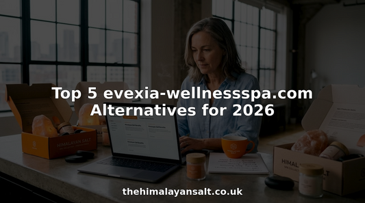 Woman reviewing spa product alternatives at kitchen table