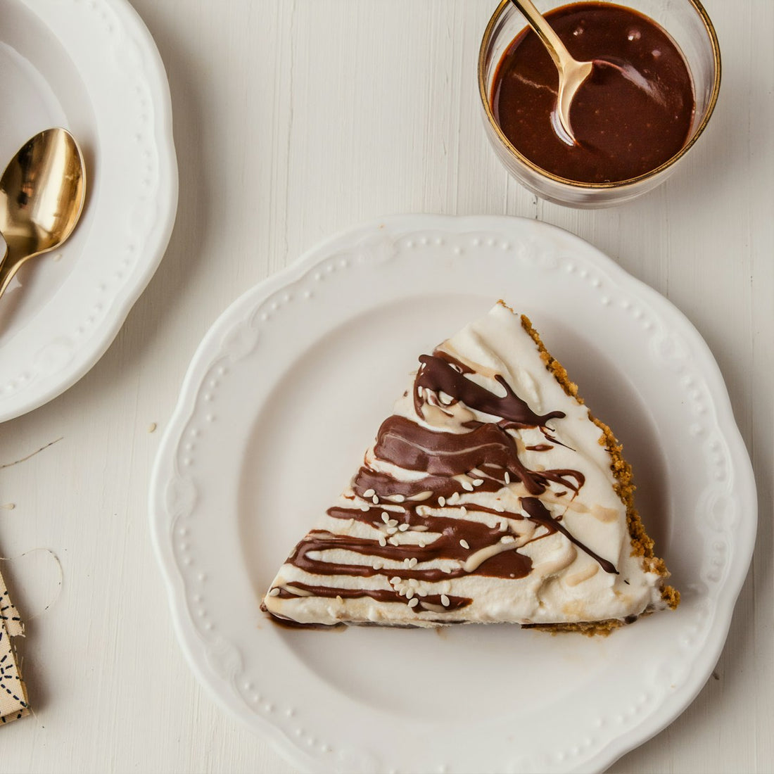 Plated chocolate dessert with a touch of salt to balance sweetness