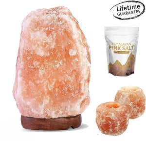 Crystal Rock Salt Lamps with Candles