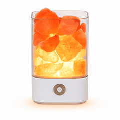 Crystal Salt Lamp with Chunks (USB Multi-Colour) – studio product photo on a plain white background