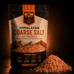 Himalayan Coarse Salt (1kg) – studio photo lit against a dark background