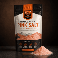Himalayan Fine Salt (1kg) – studio photo lit against a dark background