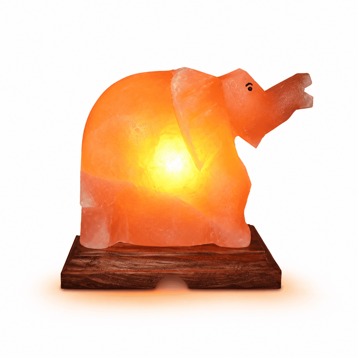 Elephant Shape Himalayan Rock Salt Lamp – studio product photo on a plain white background