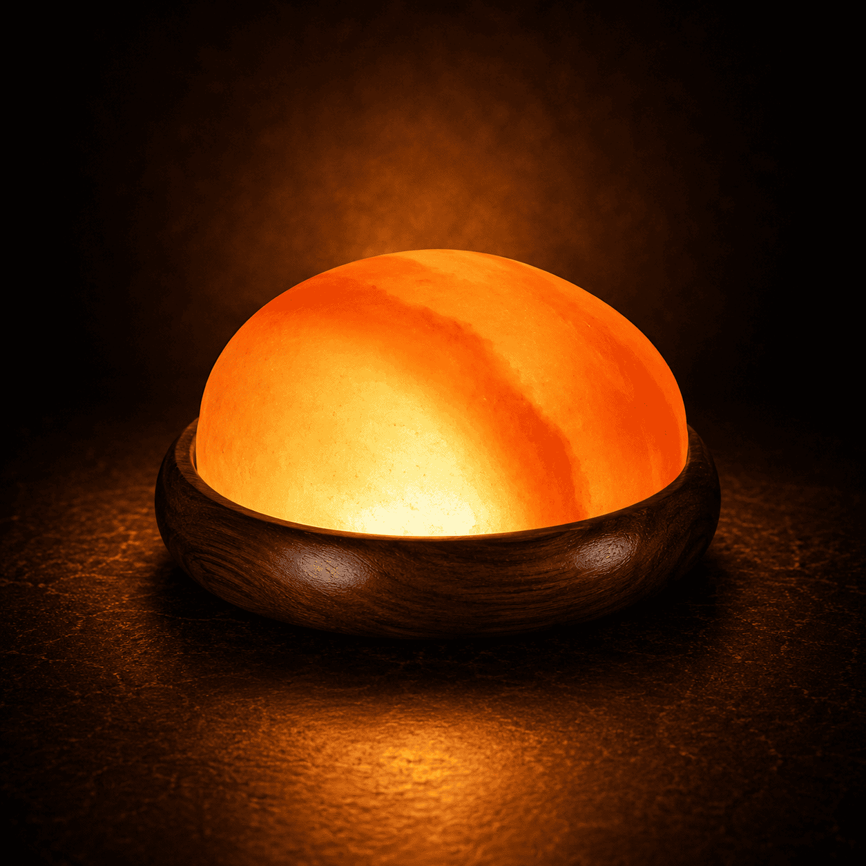 Himalayan Salt Crystal Foot Massage Stone – studio photo lit against a dark background