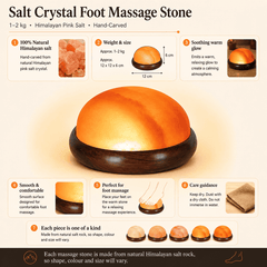 Himalayan Salt Crystal Foot Massage Stone – infographic highlighting the product's key features