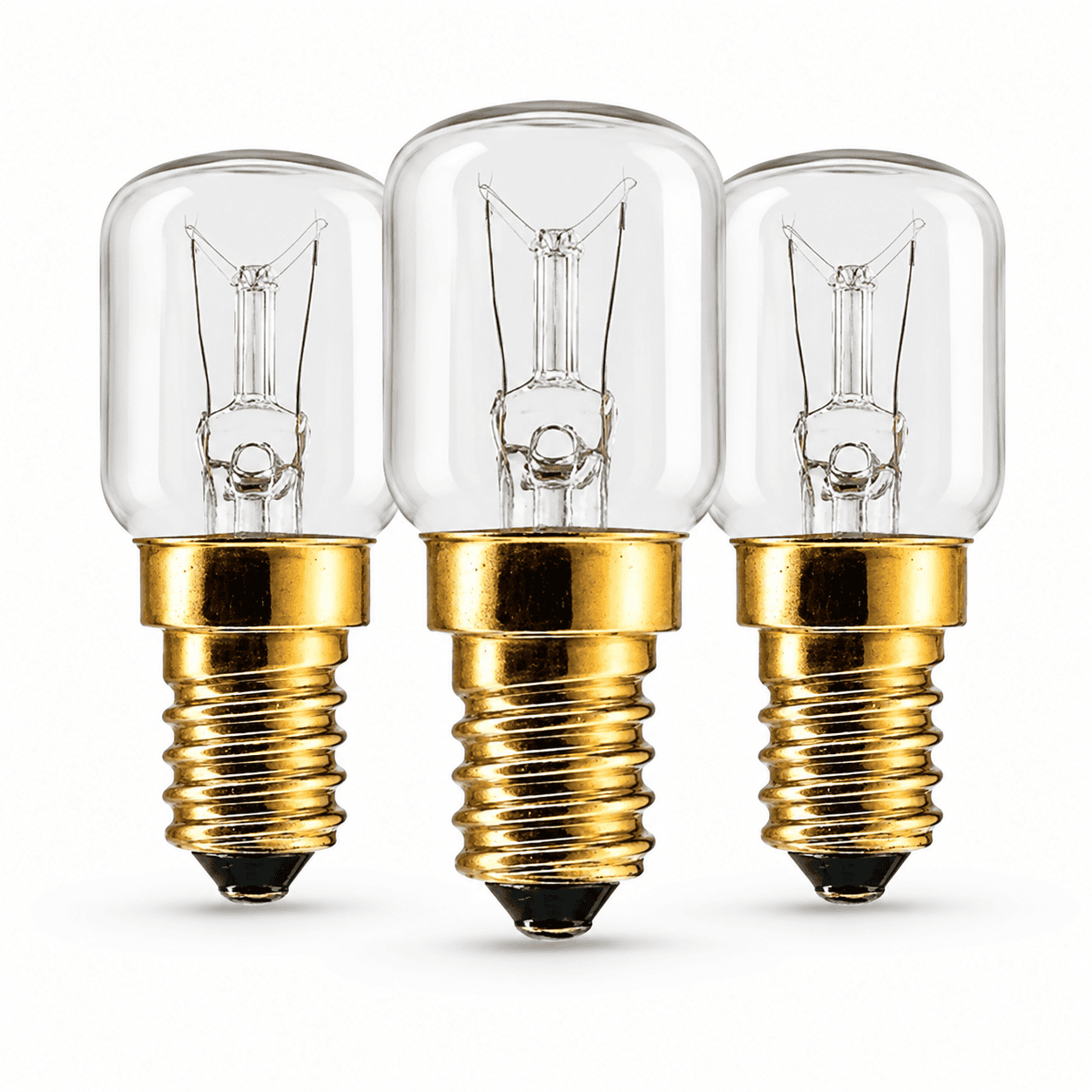 Himalayan Salt Lamp Bulbs E14 15W (Pack of 3) – studio product photo on a plain white background