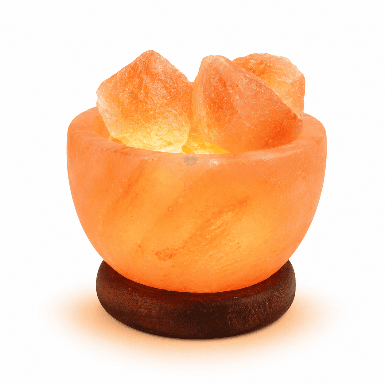 Fire Bowl Himalayan Salt Lamp (USB Multi-Colour) – studio product photo on a plain white background