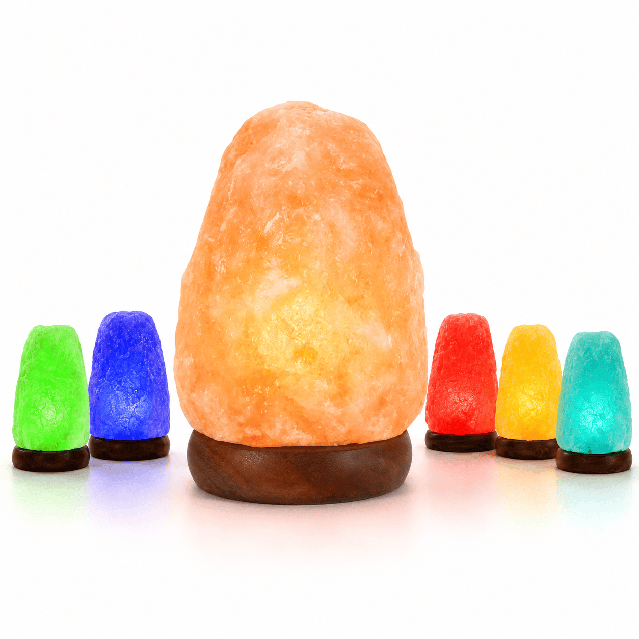 Natural Himalayan Salt Lamp (USB Multi-Colour) – studio product photo on a plain white background