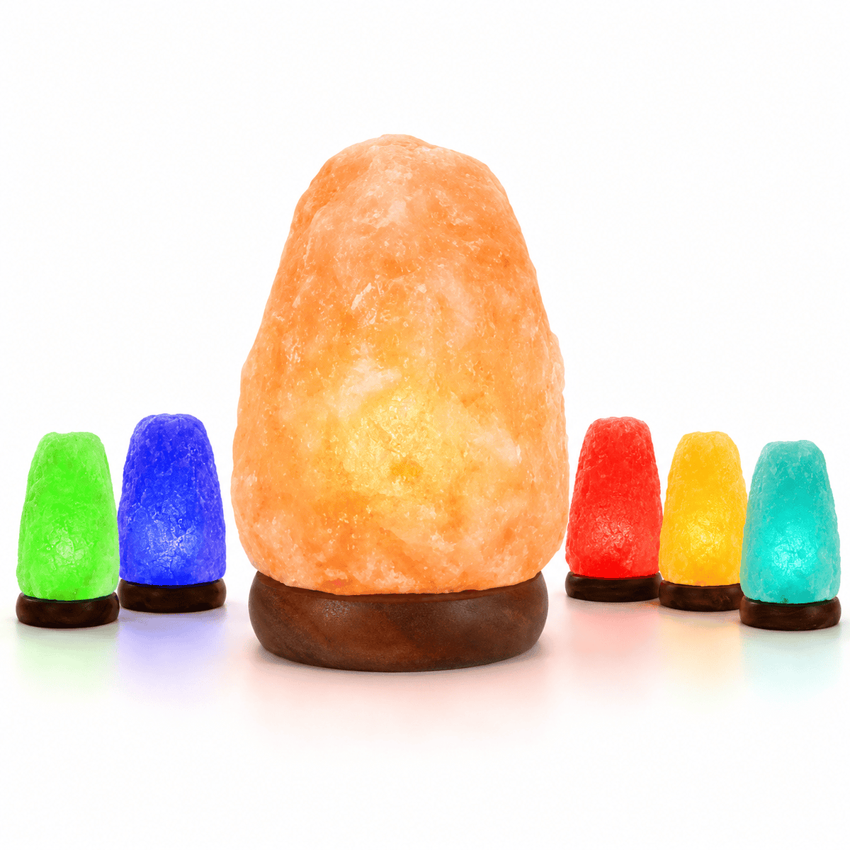 Natural Himalayan Salt Lamp (USB Multi-Colour) – studio product photo on a plain white background