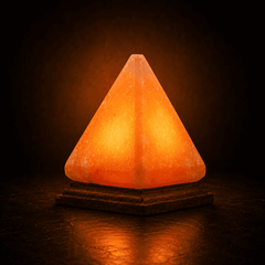 Pyramid Himalayan Salt Lamp (USB Multi-Colour) – studio photo lit against a dark background