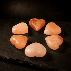 Himalayan Salt Massage Stones (Pack of 6) – studio photo lit against a dark background