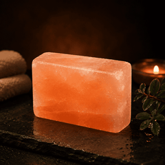 Salt Soap Bars (Set of 2) – studio photo lit against a dark background