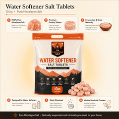 10Kg Water Softener Salt Tablets – infographic highlighting the product's key features
