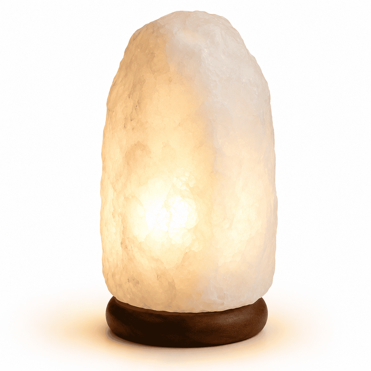 White Rare Himalayan Salt Candle Holder (4-6kg) – studio product photo on a plain white background